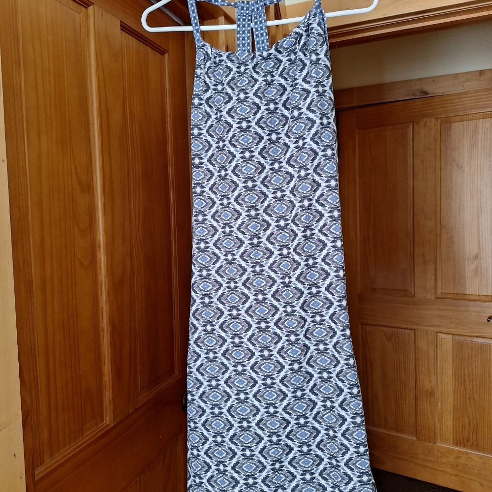 Blue and White Patterned Dress